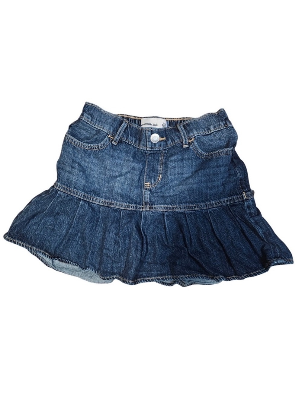 abercrombie kids Dark Blue Denim Ruffle Mini Skirt